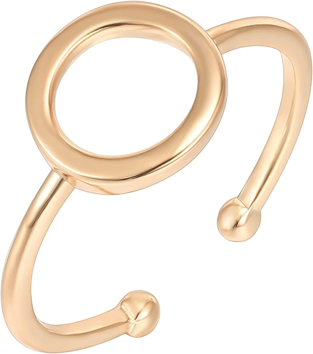 14K Gold Plated Rings for Women | Gold Karma Circle Ring | Stackable Rings Rose Gold
