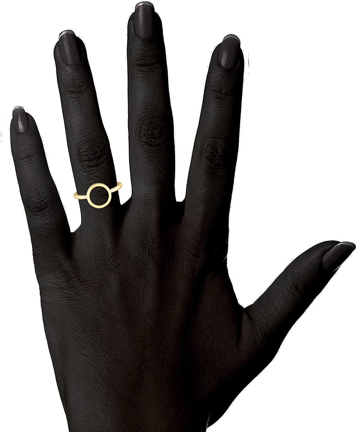 14K Gold Plated Rings for Women | Gold Karma Circle Ring | Stackable Rings