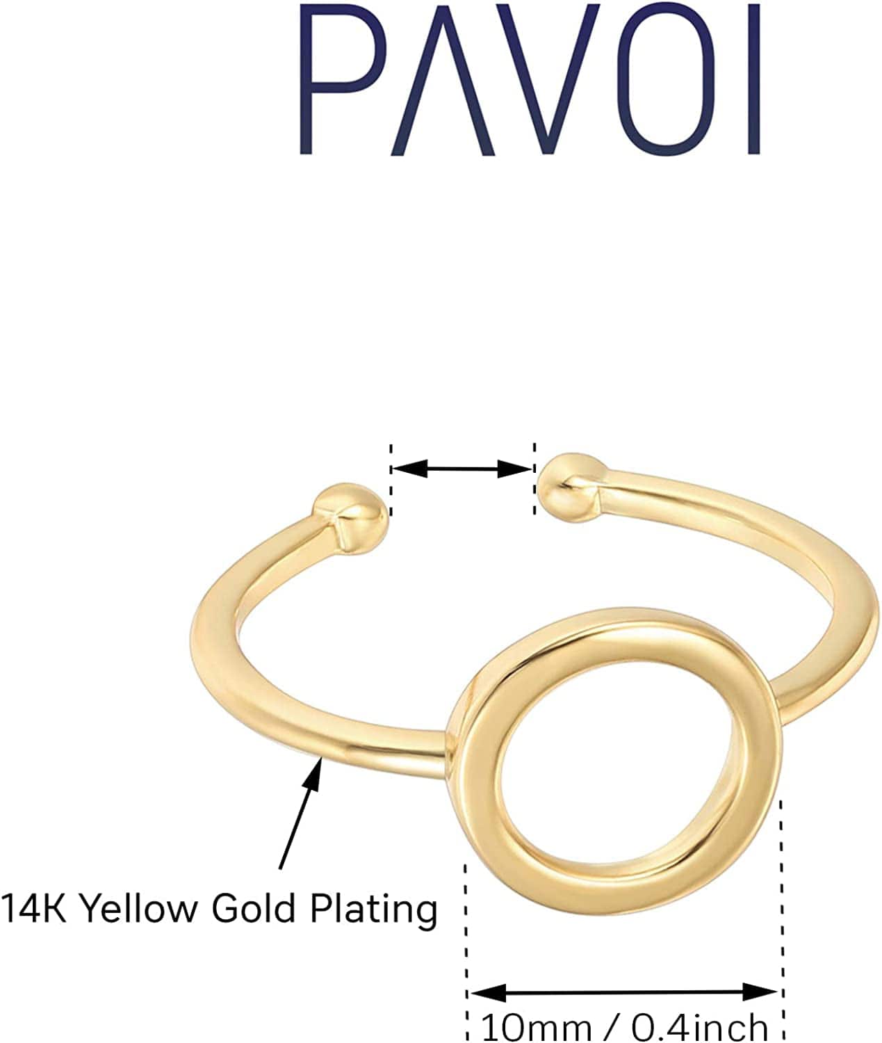 14K Gold Plated Rings for Women | Gold Karma Circle Ring | Stackable Rings