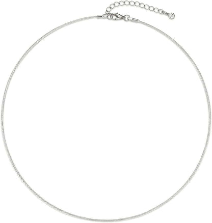 14K Gold/Silver Plated Snake Chain Necklace Herringbone Necklace Gold Choker Necklaces for Women Girl Gifts Jewelry 1.5/3/5MM(W) 14"/16"(L) 1.5mm/16.5inch Silver