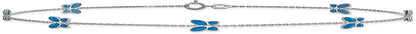 14K White Gold Blue Enameled Butterfly 10 Inch Anklet Ankle Beach Chain Bracelet Insect Arachnid Fine Jewelry for Women Gifts for Her Apparel & Accessories > Jewelry > Anklets ICE CARATS   