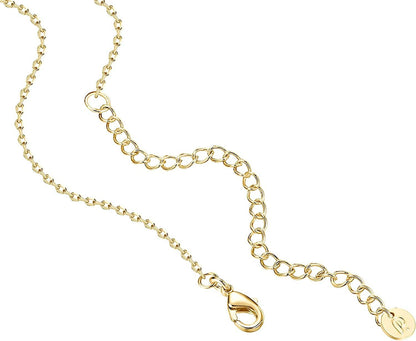 14K White Gold Plated Station Necklace | Simulated Diamond BTY Necklace | Womens CZ Chain Necklace | Layering Necklaces