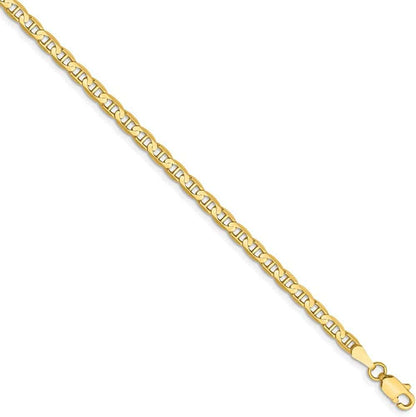 14K Yellow Gold 9 Inch 3Mm Concave Link Anchor Lobster Clasp Chain Anklet Ankle Beach Bracelet Fine Jewelry for Women Gifts for Her Apparel & Accessories > Jewelry > Anklets IceCarats   