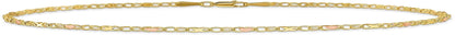 14K Yellow Gold Rose Xand Hearts 10 Inch Anklet Ankle Beach Chain Bracelet Love Fine Jewelry for Women Gifts for Her Apparel & Accessories > Jewelry > Anklets ICE CARATS   