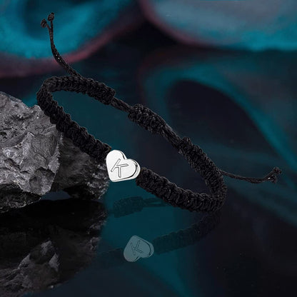 14Kwhite Gold Plated Initial Heart String Bracelets for Women Men Teen Girls Boys Handmade Rope Braided Bracelet Minimalist Jewelry Matching Couple Bracelets (K, One Size) Apparel & Accessories > Jewelry > Bracelets Generic   