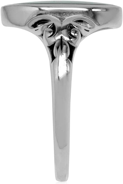14X7Mm Natural Marquise Shape Black Onyx 925 Sterling Silver Filigree Ring