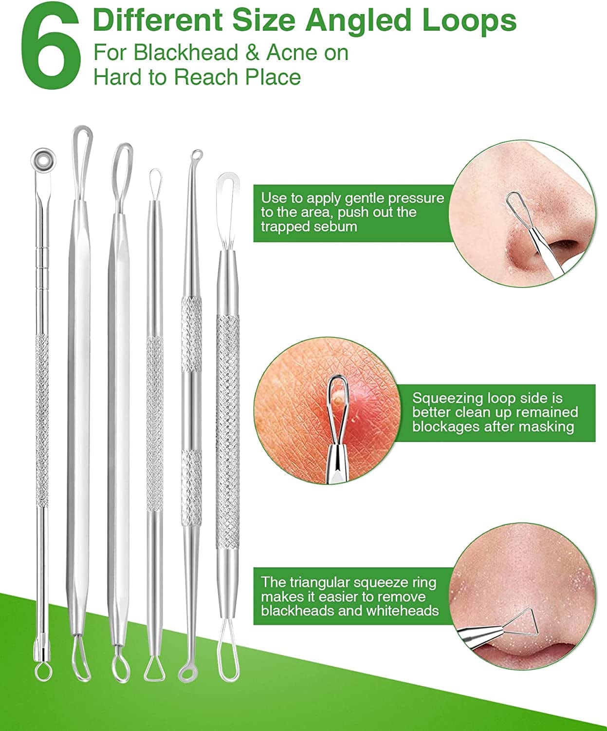 15 PCS Blackhead Remover Pimple Popper Tool Kit,Black Head Remove Extractor for Acne Comedone Whitehead Popping Zit Blemish Facial Skin Care Tools with Metal Case Health & Beauty > Personal Care > Cosmetics > Cosmetic Tools > Skin Care Tools ChenYiJin   