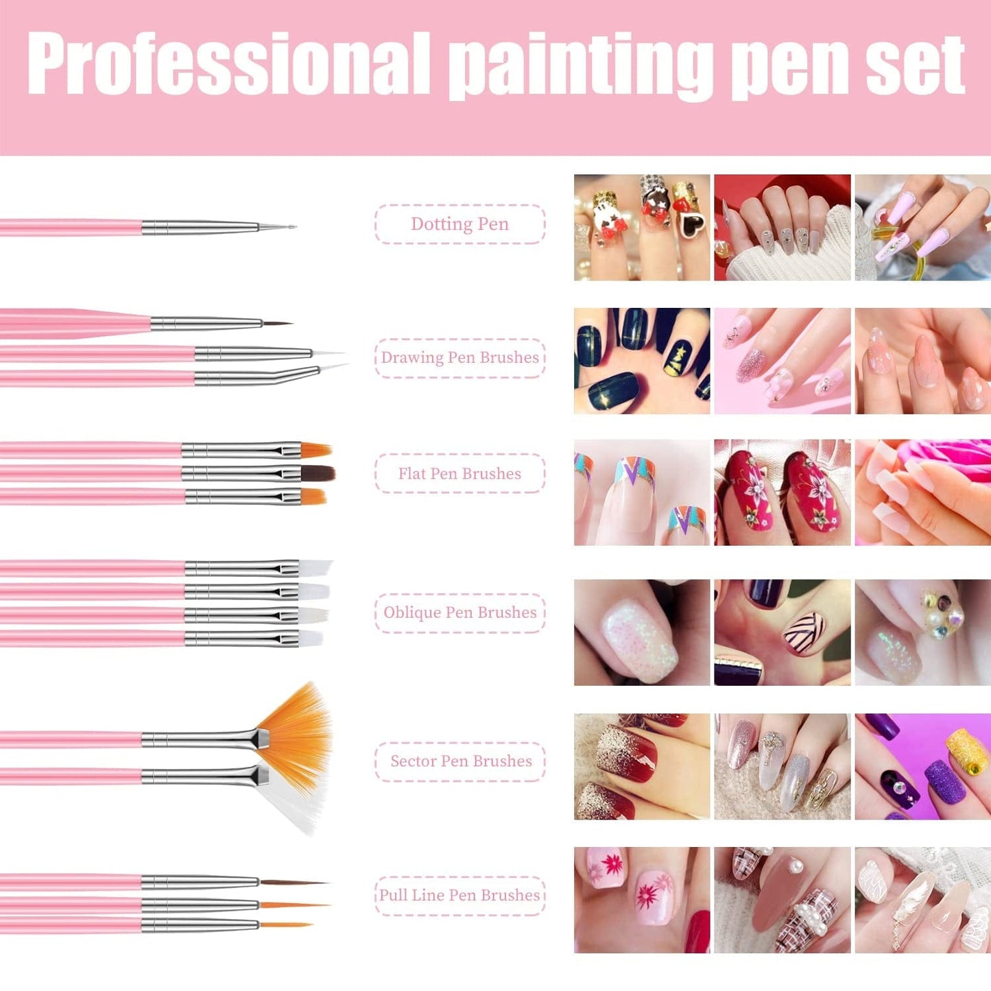 15 Pcs Nail Art Brushes with 2 Pcs Heart Resin Nail Art Palette, Nail Art Painting Tools for Nail Art Home Salon (Multicolor) Health & Beauty > Personal Care > Cosmetics > Cosmetic Tools > Nail Tools Pengxiaomei   