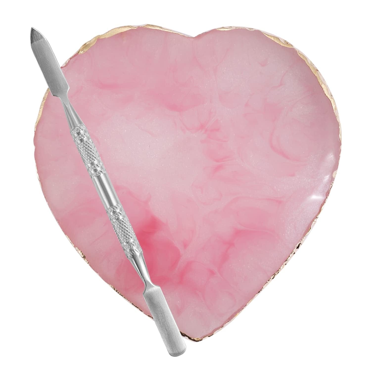 15 Pcs Nail Art Brushes with 2 Pcs Heart Resin Nail Art Palette, Nail Art Painting Tools for Nail Art Home Salon (Multicolor) Health & Beauty > Personal Care > Cosmetics > Cosmetic Tools > Nail Tools Pengxiaomei Pink  
