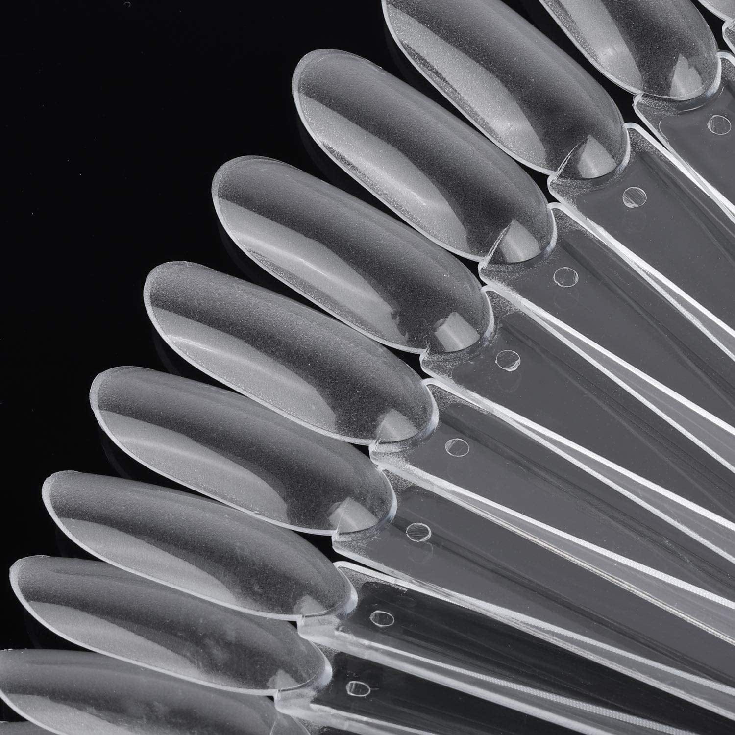 150 Pcs Transparent Nail Sample Sticks, Fan-Shaped PVC False Nail Art Tips Display Practice Sticks Tool with Metal Split Ring Holder Health & Beauty > Personal Care > Cosmetics > Cosmetic Tools > Nail Tools LoveBB   