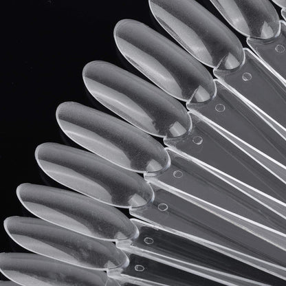 150 Pcs Transparent Nail Sample Sticks, Fan-Shaped PVC False Nail Art Tips Display Practice Sticks Tool with Metal Split Ring Holder Health & Beauty > Personal Care > Cosmetics > Cosmetic Tools > Nail Tools LoveBB   