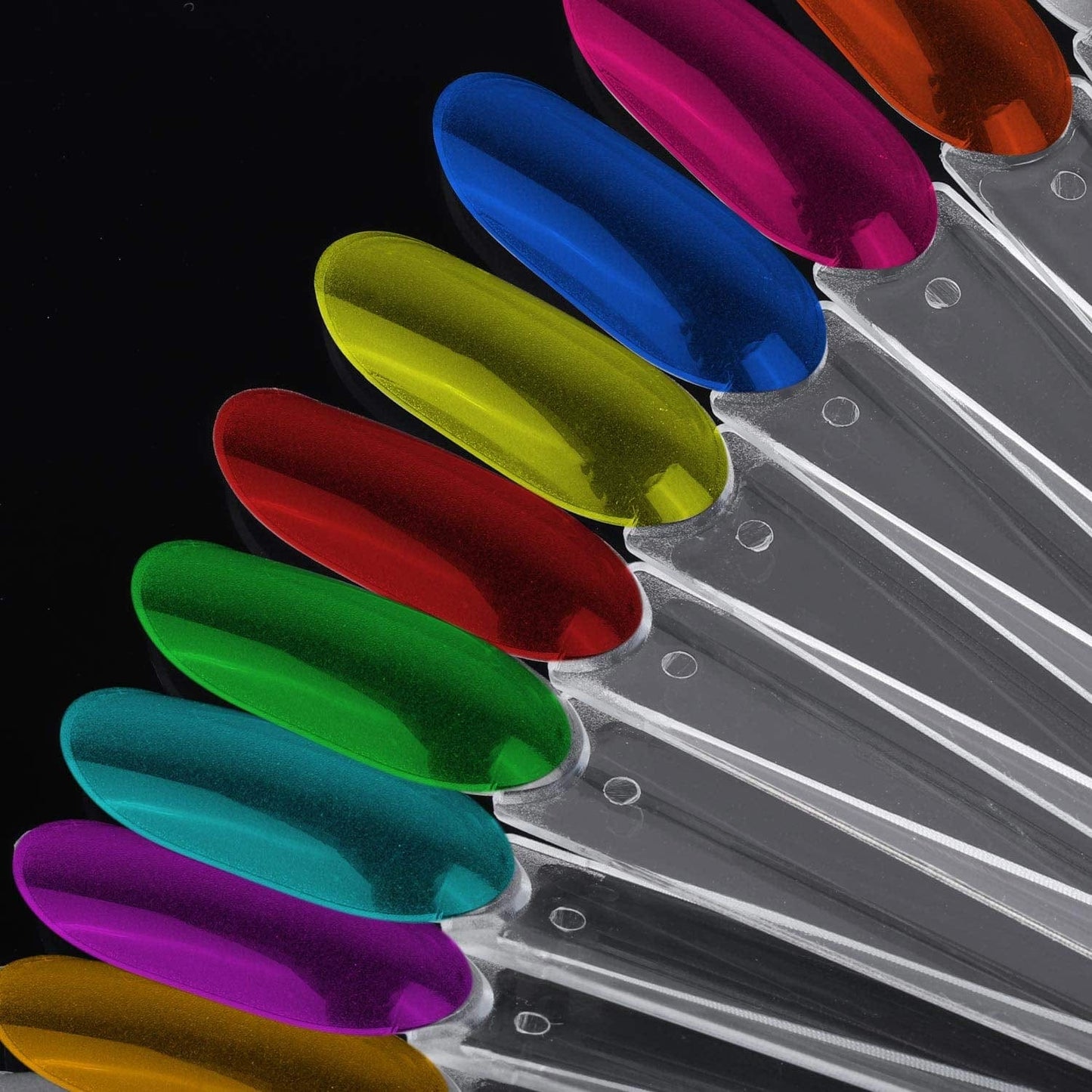 150 Pcs Transparent Nail Sample Sticks, Fan-Shaped PVC False Nail Art Tips Display Practice Sticks Tool with Metal Split Ring Holder Health & Beauty > Personal Care > Cosmetics > Cosmetic Tools > Nail Tools LoveBB   