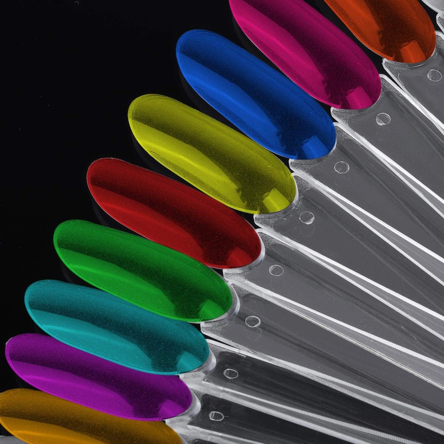 150 Pcs Transparent Nail Sample Sticks, Fan-Shaped PVC False Nail Art Tips Display Practice Sticks Tool with Metal Split Ring Holder Health & Beauty > Personal Care > Cosmetics > Cosmetic Tools > Nail Tools LoveBB   