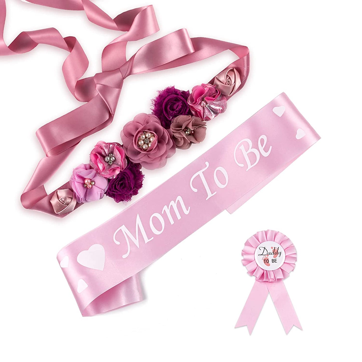 Baby Bee Baby Shower Mommy Sash Pregnancy Sash Keepsake Baby Shower Flower for Gender Reveal (Royal Blue) Apparel & Accessories > Clothing Accessories > Sashes Baby Noah Lavender Pink  