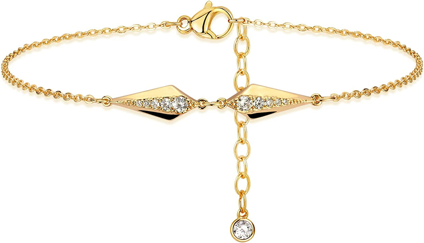 Dremmy Studios Simple Gold Chain Anklet,14K Gold/Silver Plated Dainty Summer Beach Anklets for Women Apparel & Accessories > Jewelry > Anklets DREMMY STUDIOS Shield  
