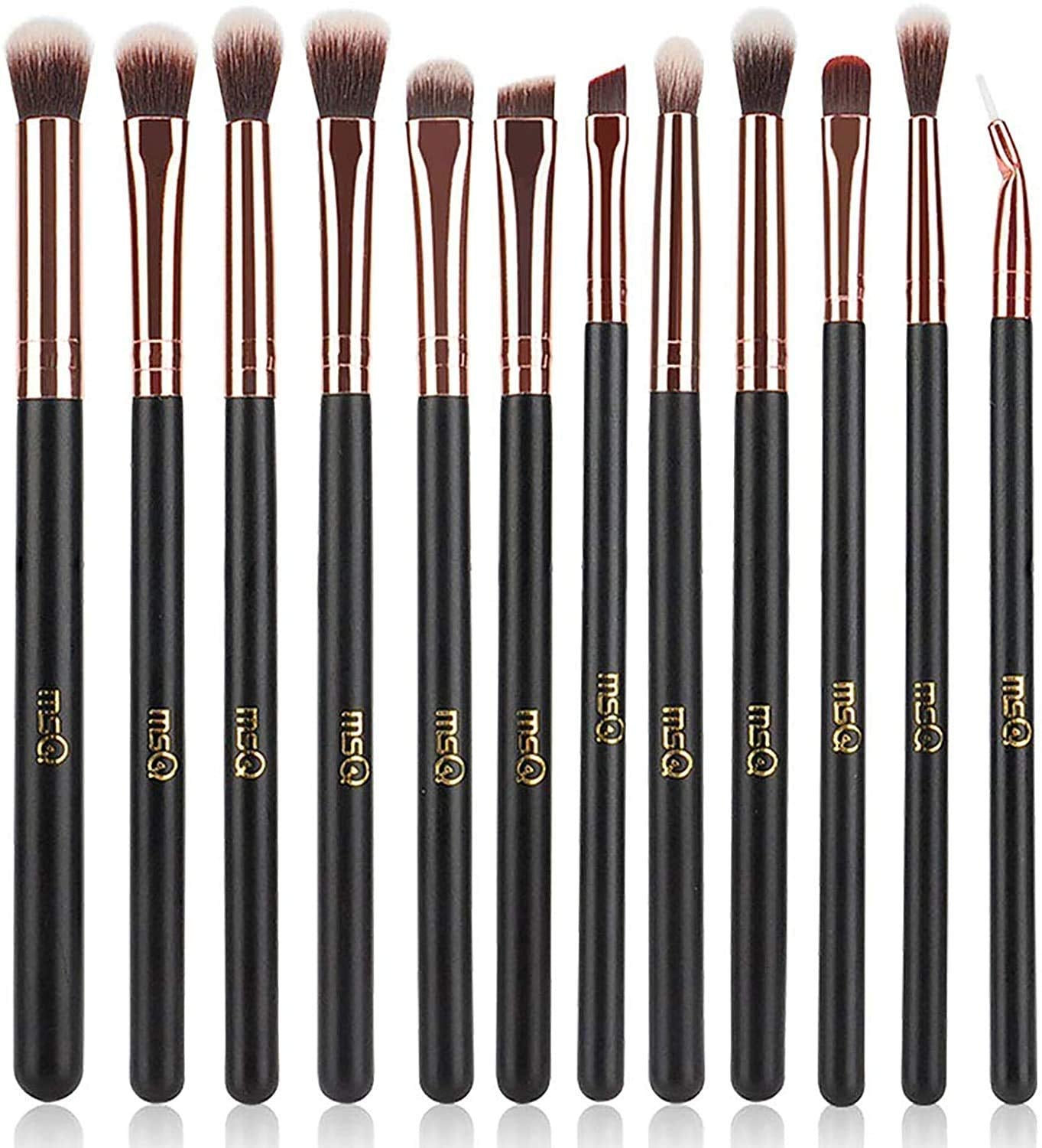 MSQ Eye Makeup Brushes 12Pcs Eyeshadow Brushes Rose Gold Makeup Brushes Set with Soft Synthetic Hairs & Real Wood Handle for Eyeshadow, Blending, Eyebrow, Eyeliner (Rose Gold) Health & Beauty > Personal Care > Cosmetics > Cosmetic Tools > Makeup Tools MSQ 1Rose Gold Standard  