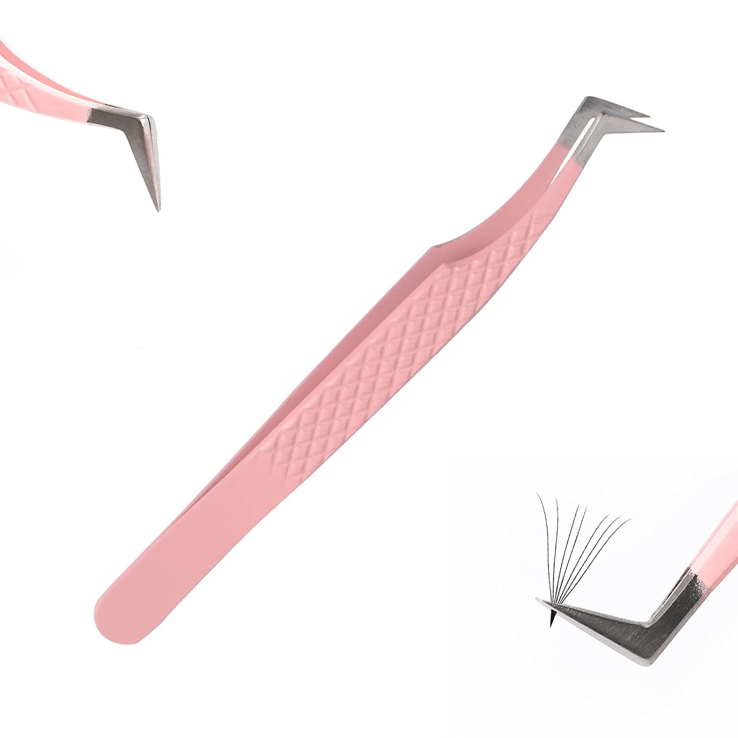 Eyelash Extension Supplies Acrylic Lashes-Holder Pad Eye Individual Lashes Makeup Tools Palette 1Pcs Lash Extension Glue Pallet Holder Card Professional Salon Use by GEMERRY Health & Beauty > Personal Care > Cosmetics > Cosmetic Tools > Makeup Tools GEMERRY Pink L-shaped Tweezers  
