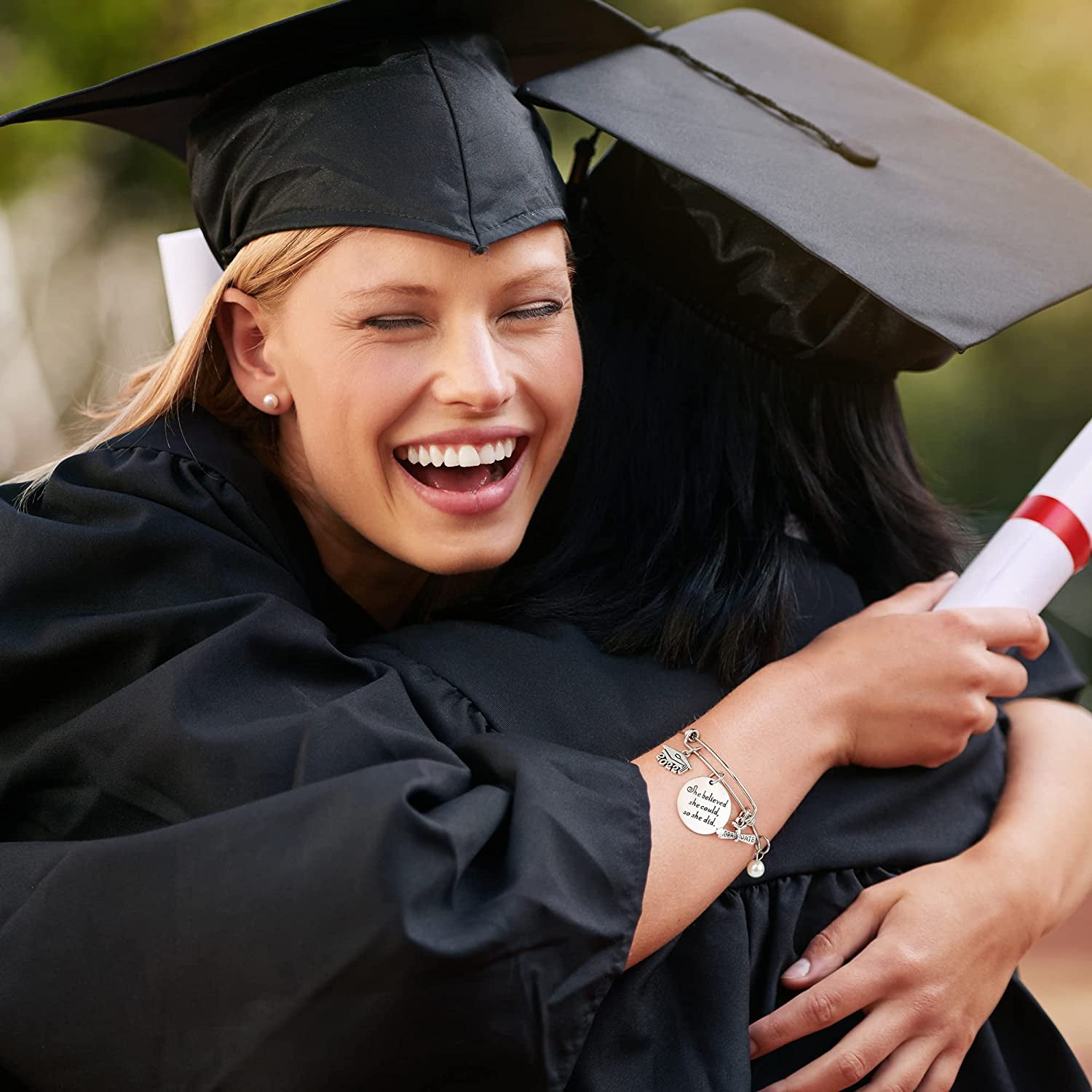 M MOOHAM Graduation Gifts for Her 2022, Senior Class of 2022 High School College Graduation Gifts for Women Girls Friend Daughter, Inspirational Graduation Bracelet Jewelry Apparel & Accessories > Jewelry > Bracelets M MOOHAM   