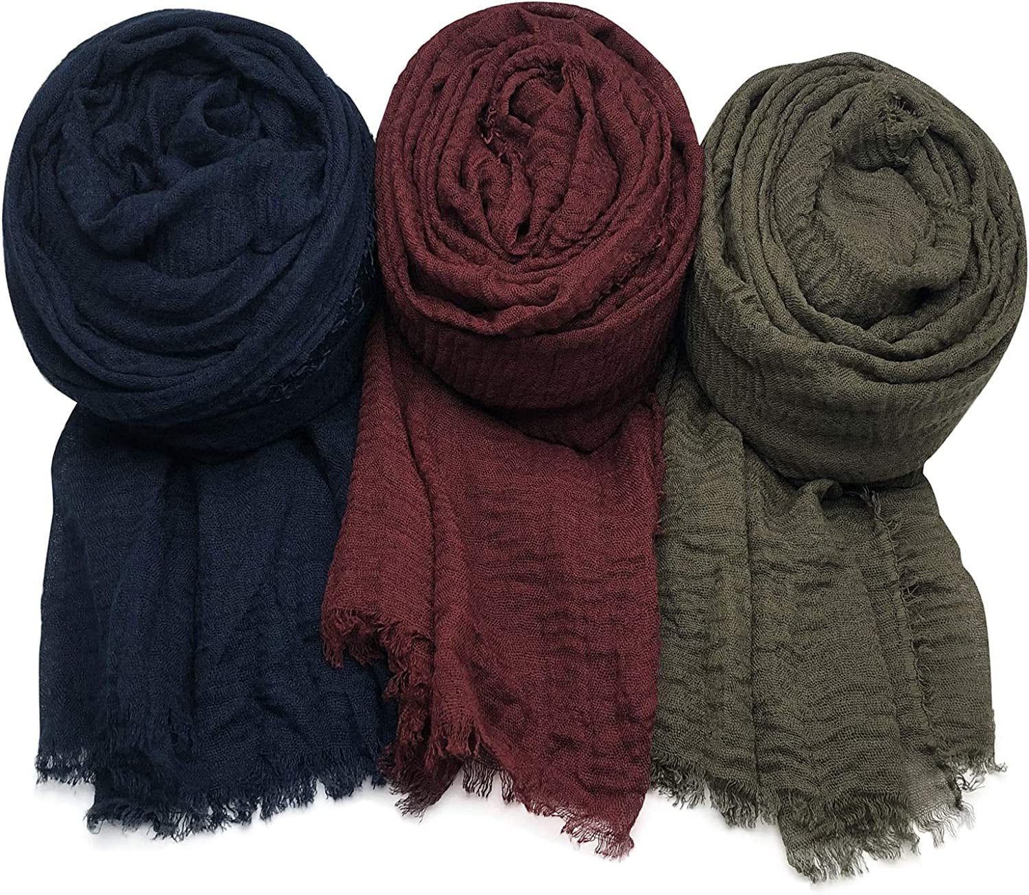 Women Scarf Shawl for All Season 3PCS Scarve Wrap Scarve. Apparel & Accessories > Clothing Accessories > Scarves & Shawls Axe Sickle Navy Blue, Wine Red, Army Green  
