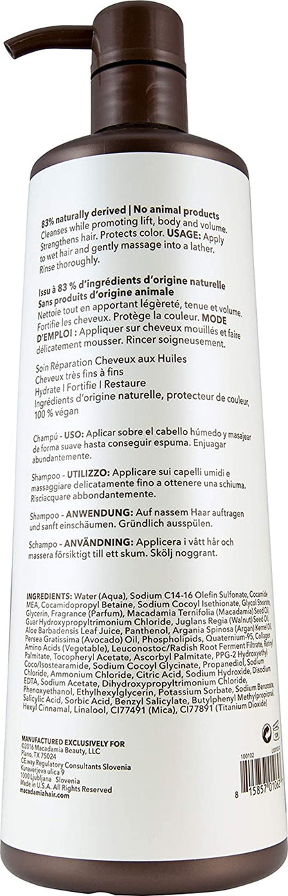 Macadamia Professional Hair Care Sulfate Paraben Free Natural Organic Crueltyfree Vegan Hair Products Weightless Hair Repair Shampoo , Green, Sheer Pecan, 33.8 Fl Oz Health & Beauty > Personal Care > Hair Care Macadamia Professional   