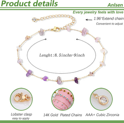 FUNEIA Gold Ankle Bracelets for Women 14K Gold Plated Anklet for Women Daisy Moon Star Evil Eye Anklet Boho Beach Foot Chain Adjustable Dainty Foot Jewelry Apparel & Accessories > Jewelry > Anklets FUNEIA   