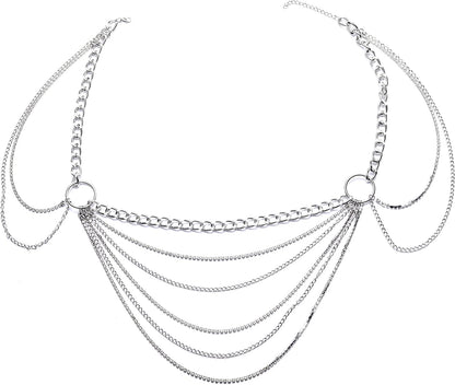 Body Chains Belts for Women Girls Sexy Waist Chain Rhinestone Body Jewelry Rave Outfits Festival Accessories Apparel & Accessories > Jewelry > Body Jewelry FNQUFUJ   