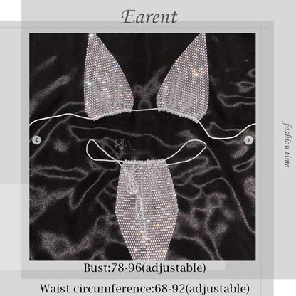 Earent Mesh Rhinestone Body Chain Set Beach Chest Belly Chains Crystal Bikini Nightclub Party Bra Breast Chains Rave Body Jewelry for Women and Girls (Silver) Apparel & Accessories > Jewelry > Body Jewelry EARENT   