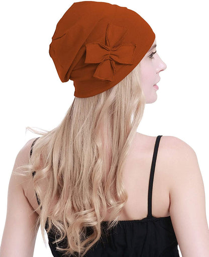 Osvyo Cotton Chemo Turbans Headwear Beanie Hat Cap for Women Cancer Patient Hairloss Apparel & Accessories > Clothing Accessories > Headwear osvyo   