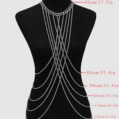 Bomine Harness Body Chain Bra Crossover Sexy Body Jewelry Bikini Chains Necklace for Women and Girls (Gold) Apparel & Accessories > Jewelry > Body Jewelry Bomine   