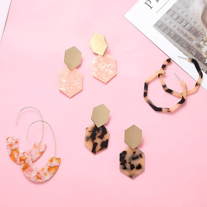 16 Pairs Trendy Acrylic Earrings Rattan Earrings for Women Girls-Summer Beach Straw Earrings Resin Dangle Drop Fashion Earrings Geometric Statement Earrings Vacation Jewelry