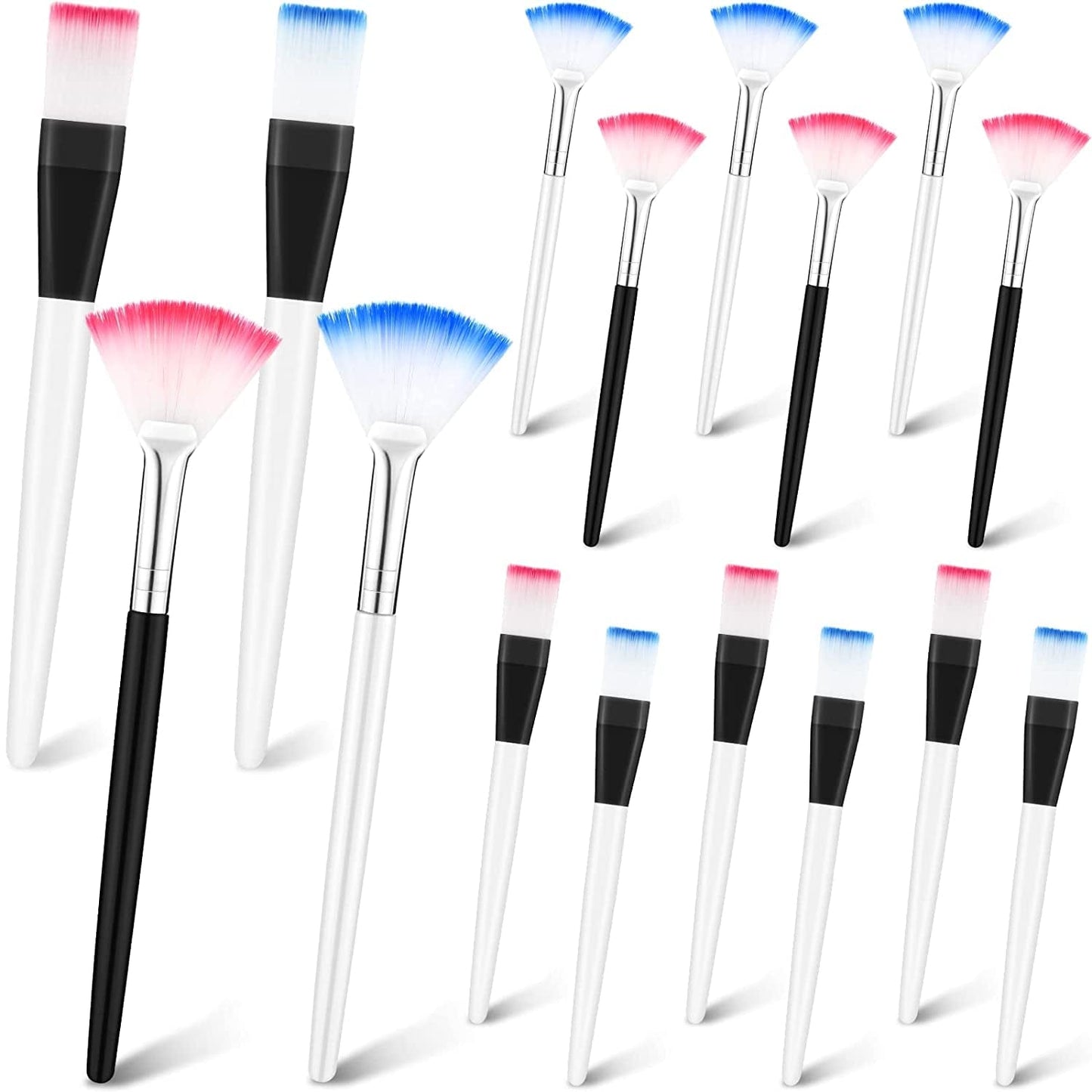16 Pieces Face Mask Fan Brush Applicator Set Includes Soft Facial Fan Brush Esthetician Face Mask Brush Cosmetic Makeup Tools for Eyelash Extension Mud Clay Mask Cream (6 Inches Long, Simple) Health & Beauty > Personal Care > Cosmetics > Cosmetic Tools > Makeup Tools Patelai Vivid 5.5 Inch long 