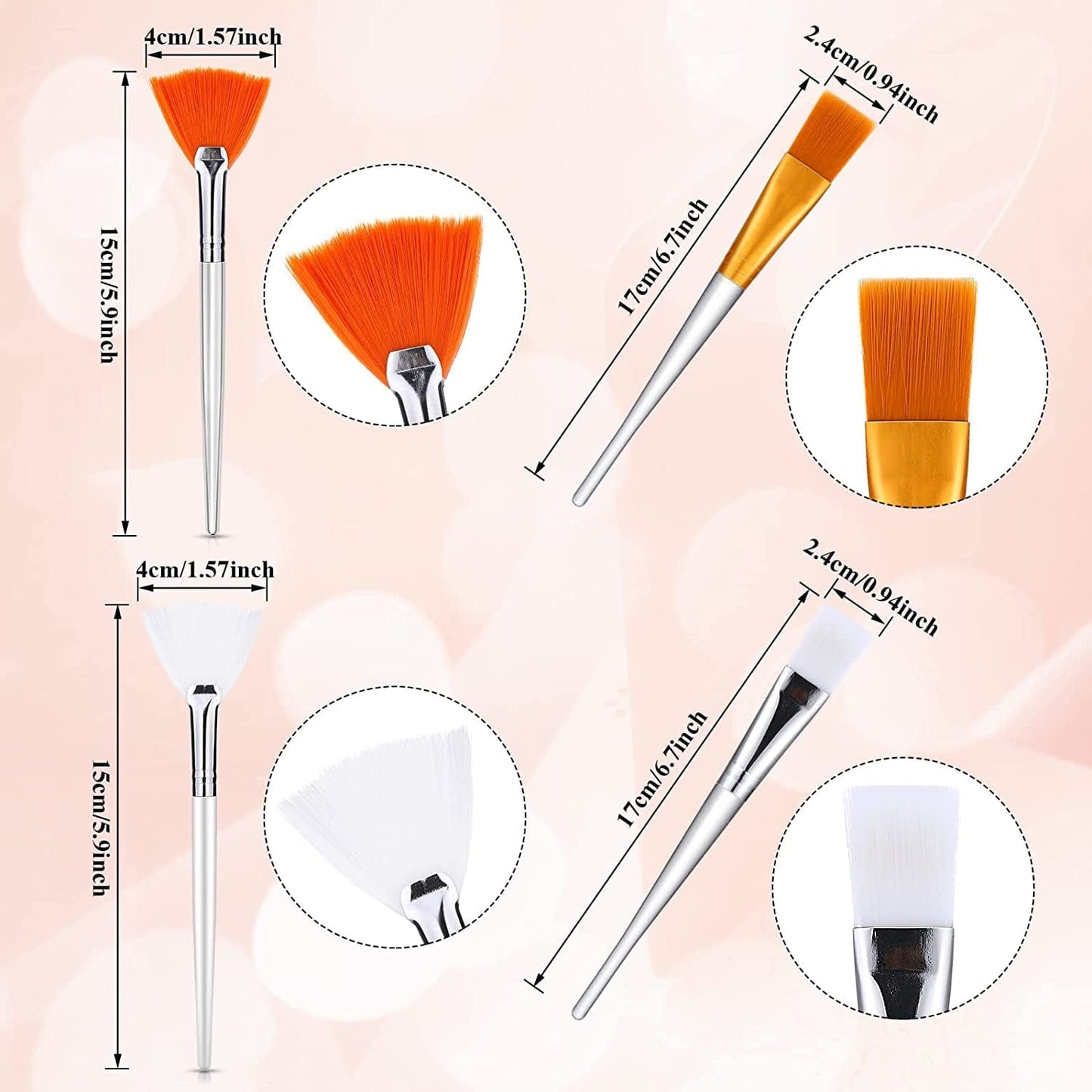 16 Pieces Face Mask Fan Brush Applicator Set Includes Soft Facial Fan Brush Esthetician Face Mask Brush Cosmetic Makeup Tools for Eyelash Extension Mud Clay Mask Cream (6 Inches Long, Simple) Health & Beauty > Personal Care > Cosmetics > Cosmetic Tools > Makeup Tools Patelai   
