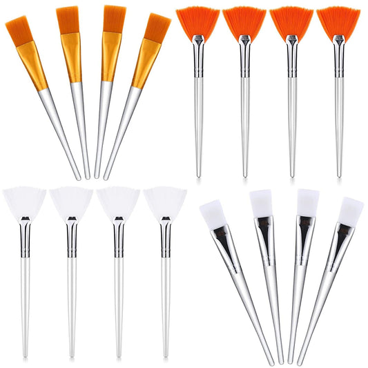 16 Pieces Face Mask Fan Brush Applicator Set Includes Soft Facial Fan Brush Esthetician Face Mask Brush Cosmetic Makeup Tools for Eyelash Extension Mud Clay Mask Cream (6 Inches Long, Simple) Health & Beauty > Personal Care > Cosmetics > Cosmetic Tools > Makeup Tools Patelai Simple 16 Piece Assortment 