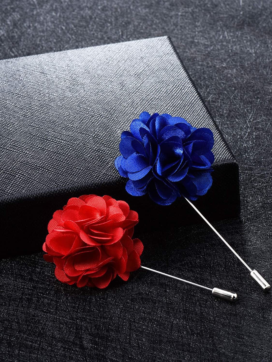 16 Pieces Flower Men'S Lapel Pins Handmade Satin Boutonniere Pin for Suit Wedding Groom with a Box(Multicolor 2)