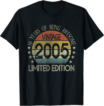 16 Year Old Gifts Vintage 2005 Limited Edition 16th Birthday T-Shirt Arts & Entertainment > Party & Celebration > Gift Giving BORN Black Men Large