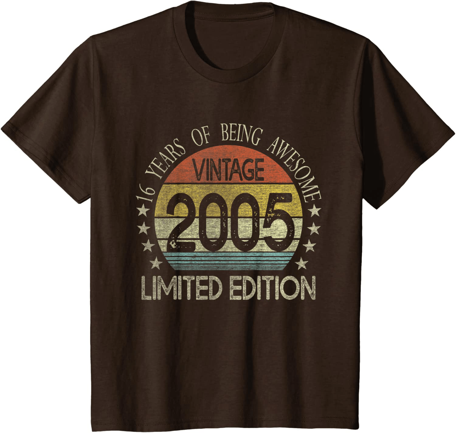 16 Year Old Gifts Vintage 2005 Limited Edition 16th Birthday T-Shirt Arts & Entertainment > Party & Celebration > Gift Giving BORN Brown Youth Kids 4