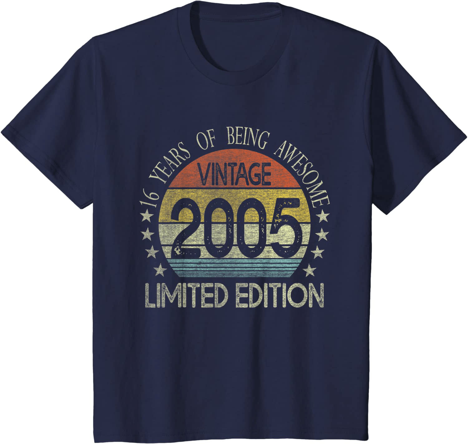 16 Year Old Gifts Vintage 2005 Limited Edition 16th Birthday T-Shirt Arts & Entertainment > Party & Celebration > Gift Giving BORN Navy Youth Kids 8