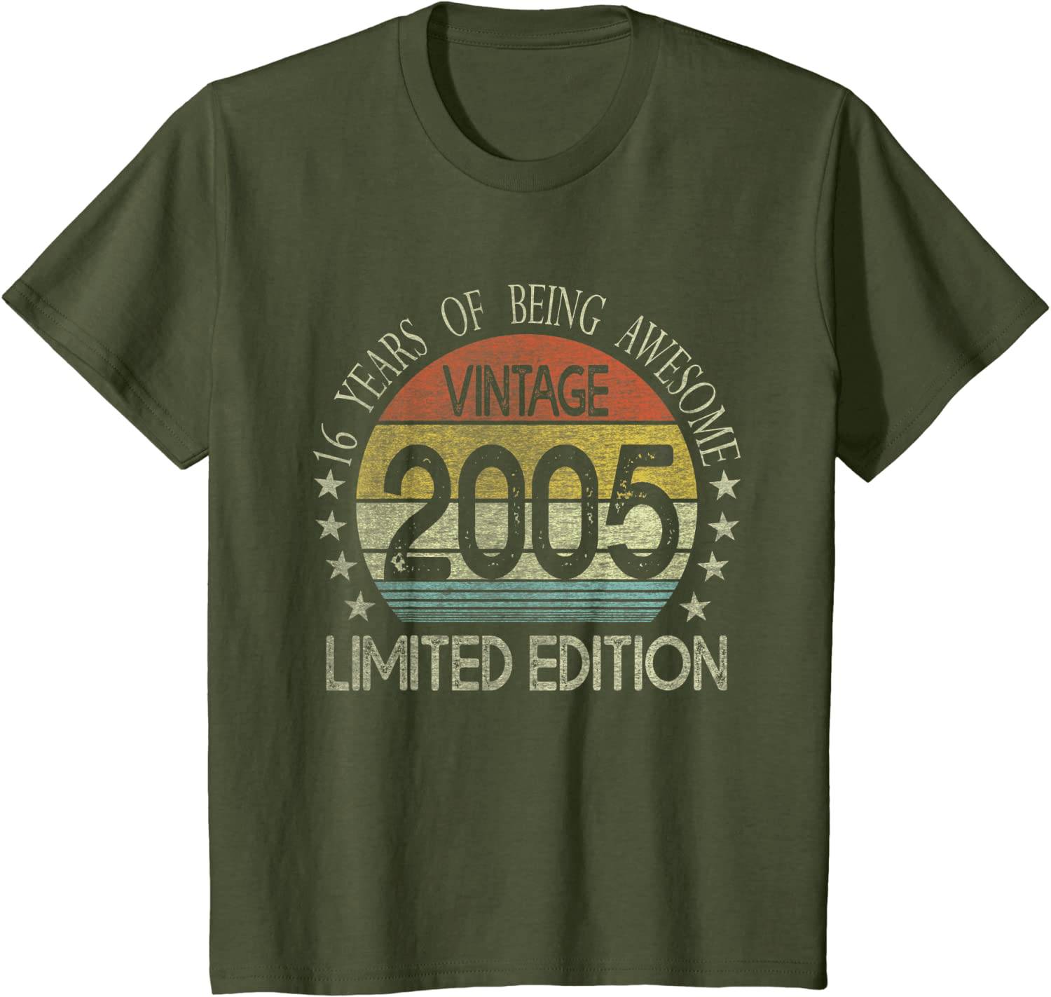 16 Year Old Gifts Vintage 2005 Limited Edition 16th Birthday T-Shirt Arts & Entertainment > Party & Celebration > Gift Giving BORN Olive Youth Kids 10
