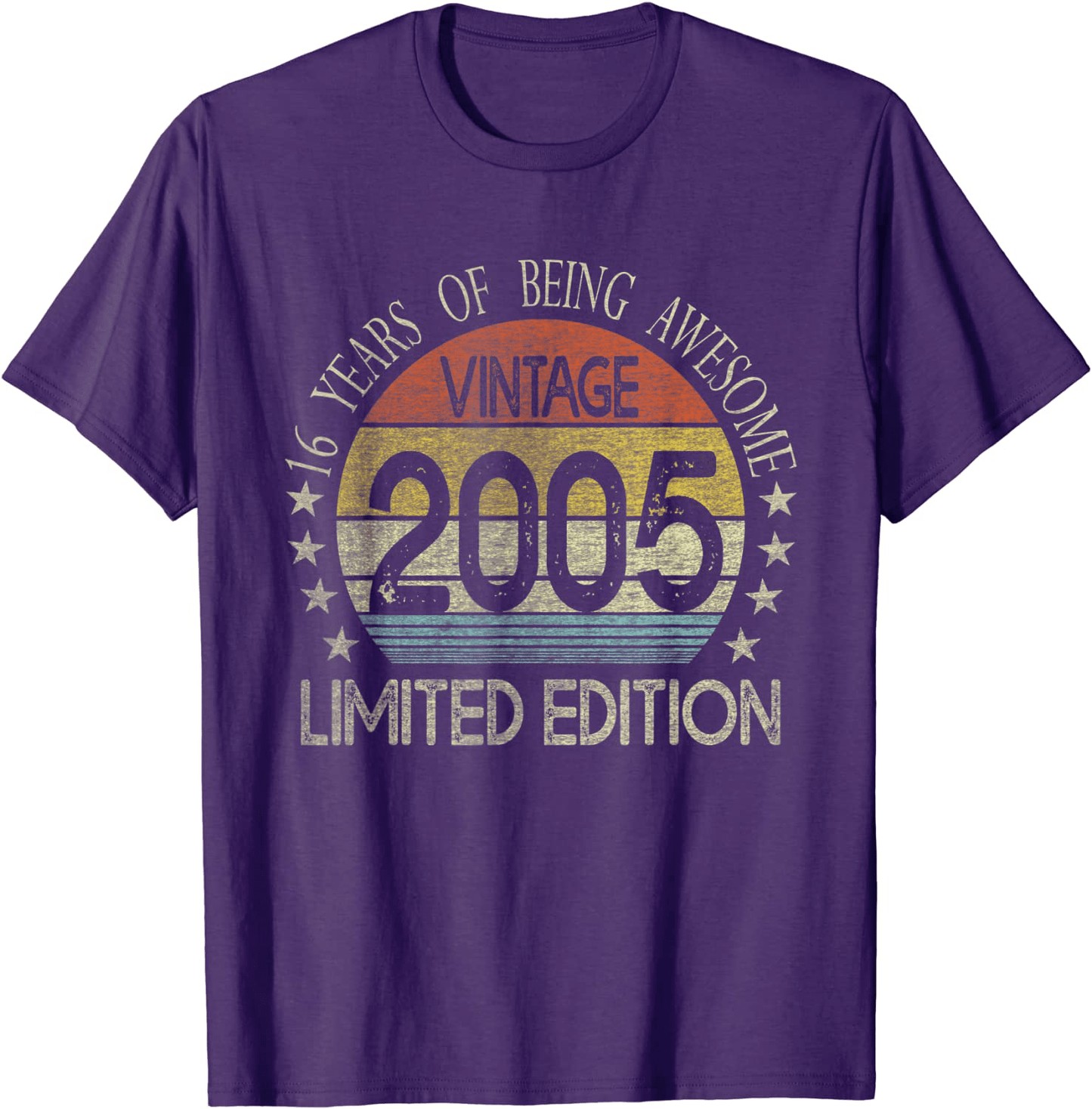16 Year Old Gifts Vintage 2005 Limited Edition 16th Birthday T-Shirt Arts & Entertainment > Party & Celebration > Gift Giving BORN Purple Men 2XL