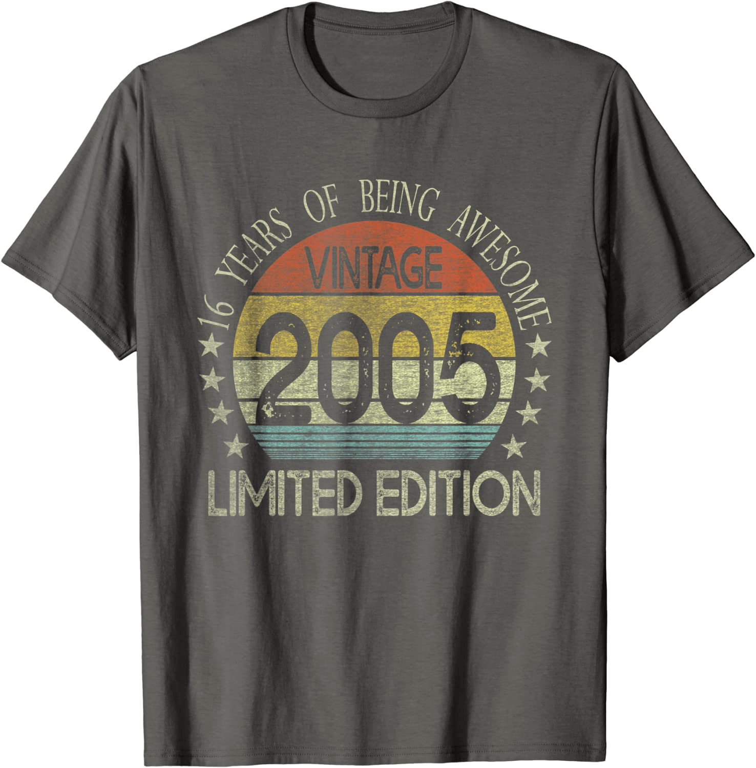 16 Year Old Gifts Vintage 2005 Limited Edition 16th Birthday T-Shirt Arts & Entertainment > Party & Celebration > Gift Giving BORN Asphalt Men Large