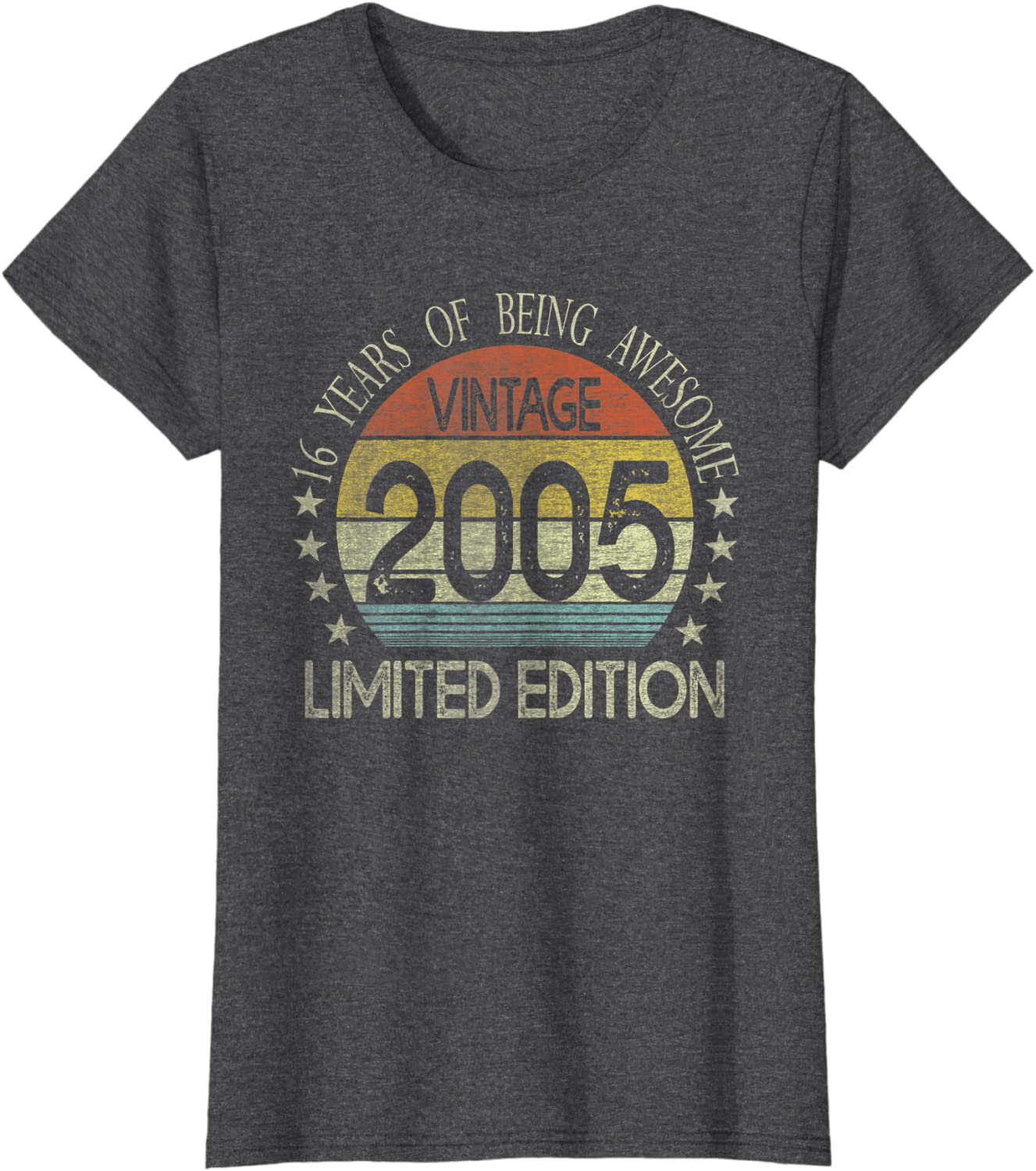 16 Year Old Gifts Vintage 2005 Limited Edition 16th Birthday T-Shirt Arts & Entertainment > Party & Celebration > Gift Giving BORN Dark Heather Women 2XL