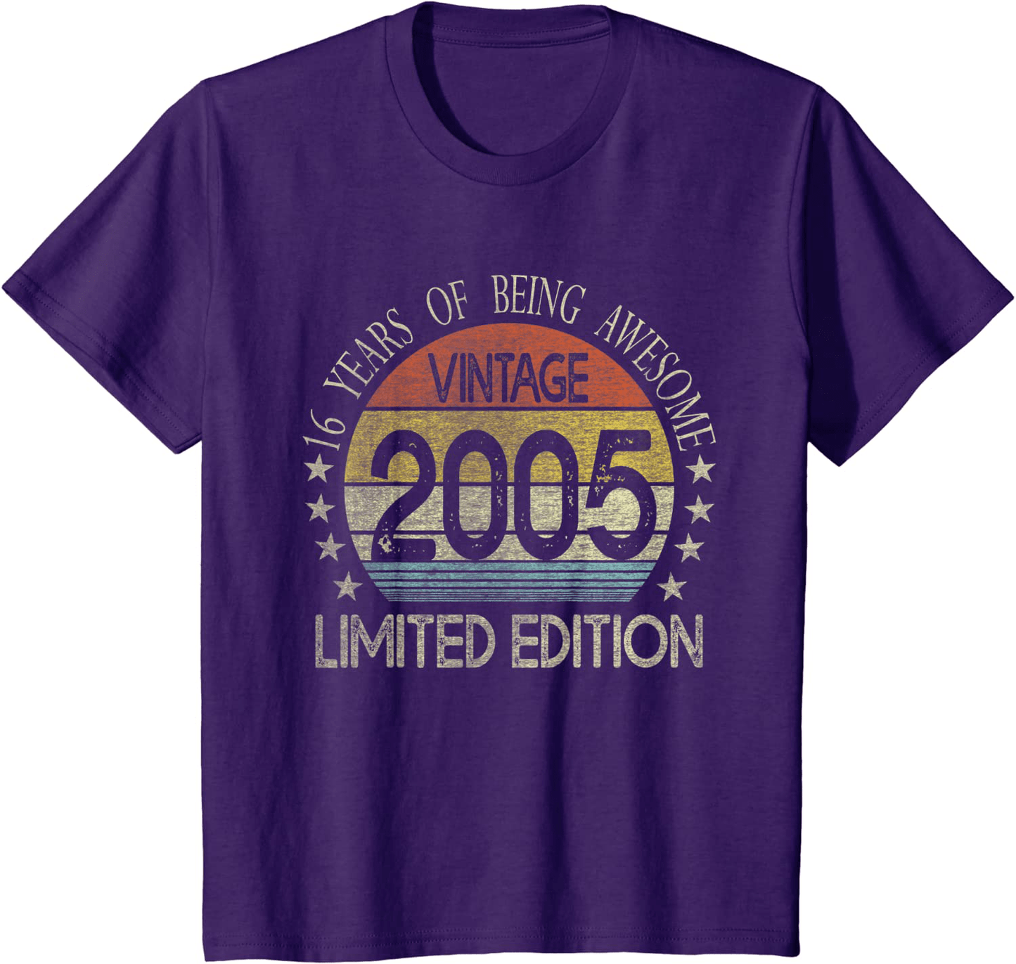 16 Year Old Gifts Vintage 2005 Limited Edition 16th Birthday T-Shirt Arts & Entertainment > Party & Celebration > Gift Giving BORN Purple Youth Kids 10