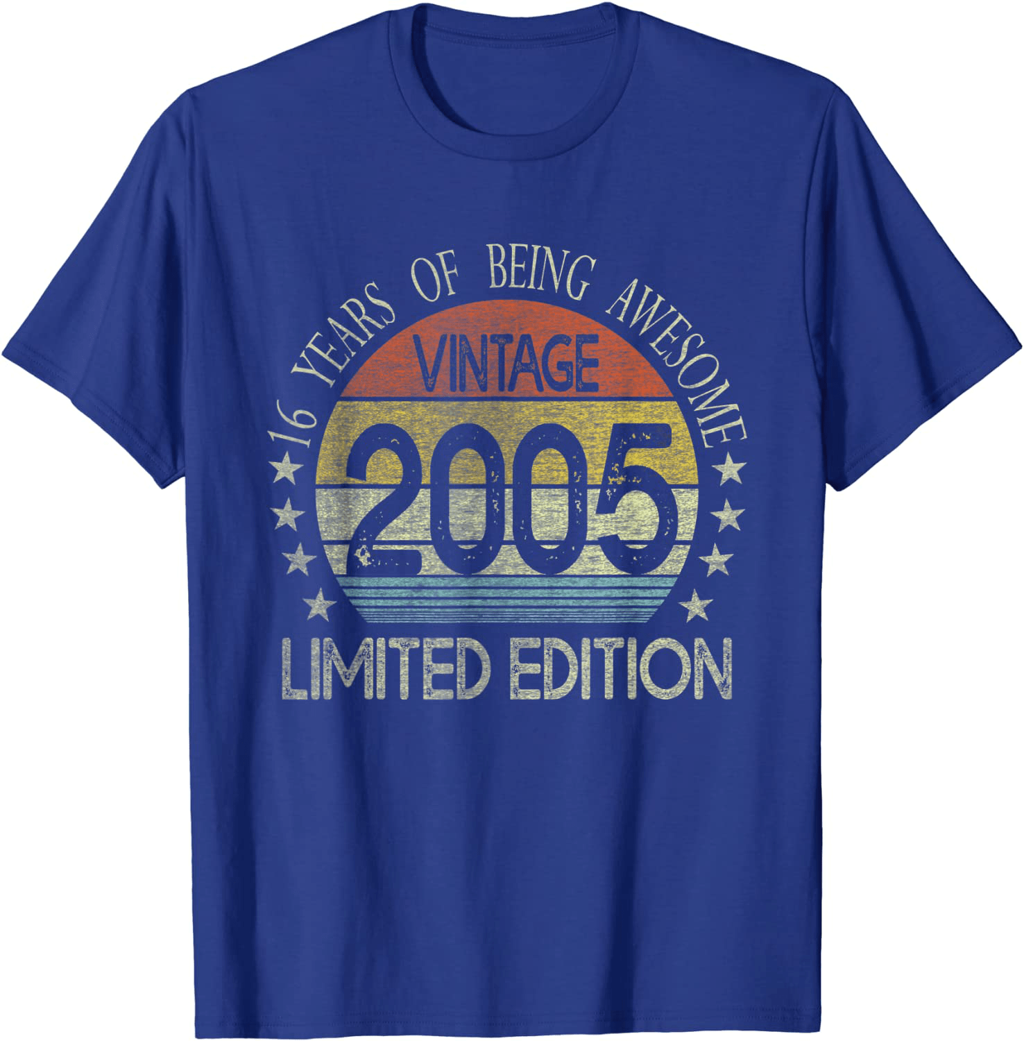 16 Year Old Gifts Vintage 2005 Limited Edition 16th Birthday T-Shirt Arts & Entertainment > Party & Celebration > Gift Giving BORN Royal Blue Men 3XL