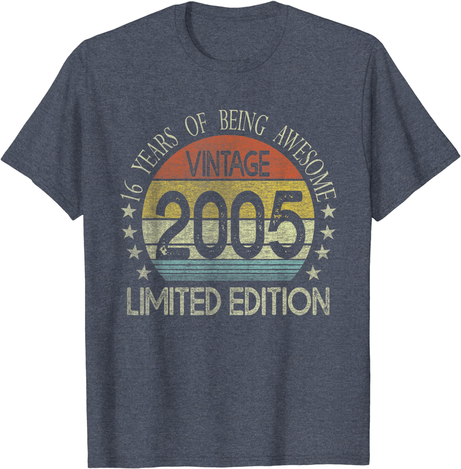 16 Year Old Gifts Vintage 2005 Limited Edition 16th Birthday T-Shirt Arts & Entertainment > Party & Celebration > Gift Giving BORN Heather Blue Men 2XL