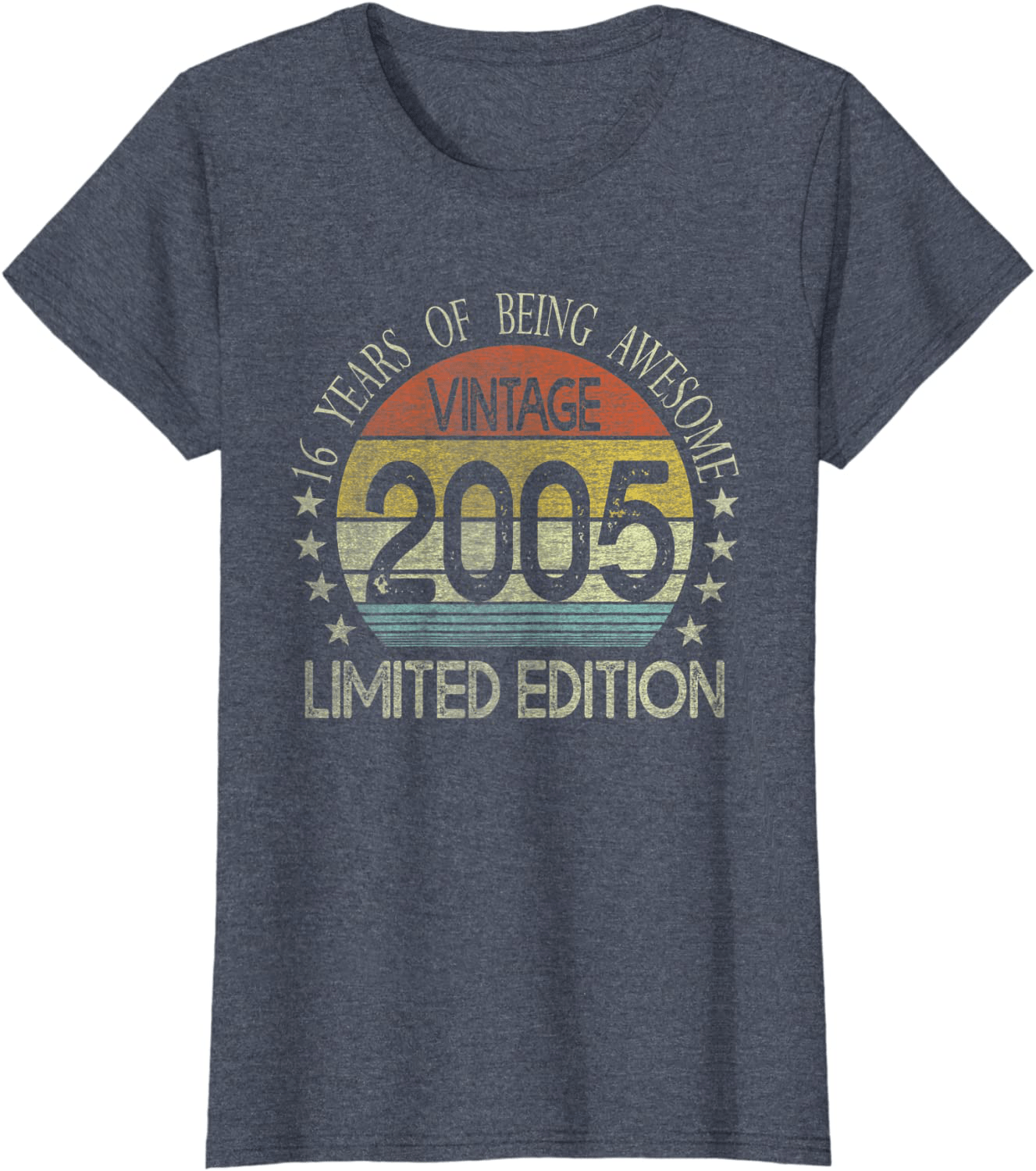 16 Year Old Gifts Vintage 2005 Limited Edition 16th Birthday T-Shirt Arts & Entertainment > Party & Celebration > Gift Giving BORN Heather Blue Women XL