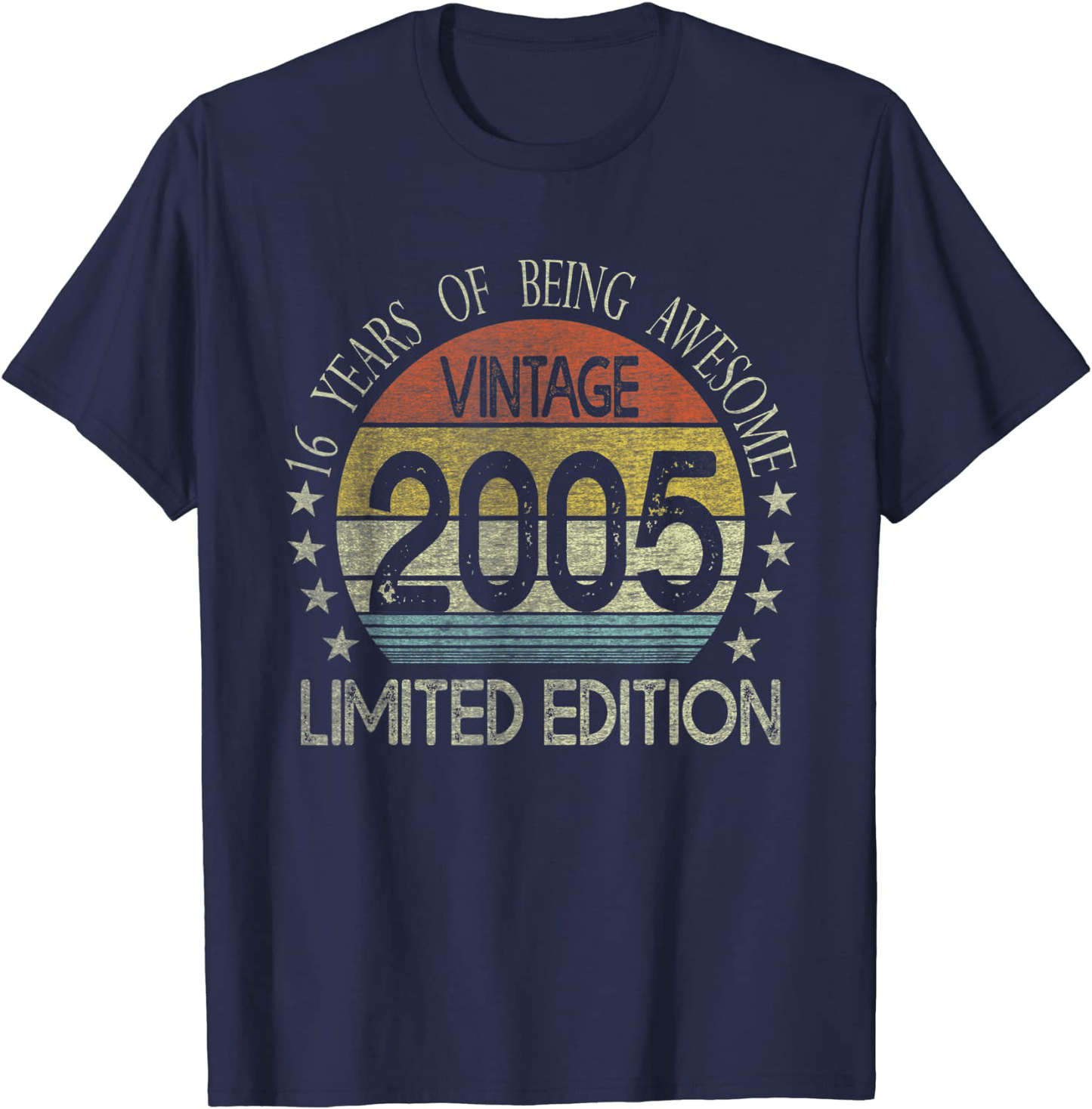 16 Year Old Gifts Vintage 2005 Limited Edition 16th Birthday T-Shirt Arts & Entertainment > Party & Celebration > Gift Giving BORN Navy Men 3XL