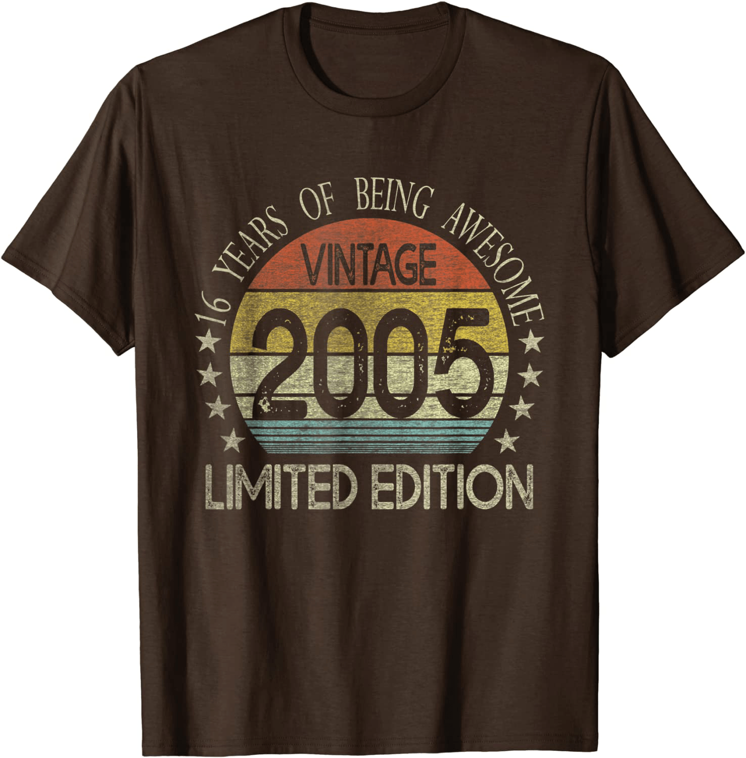 16 Year Old Gifts Vintage 2005 Limited Edition 16th Birthday T-Shirt Arts & Entertainment > Party & Celebration > Gift Giving BORN Brown Men XL