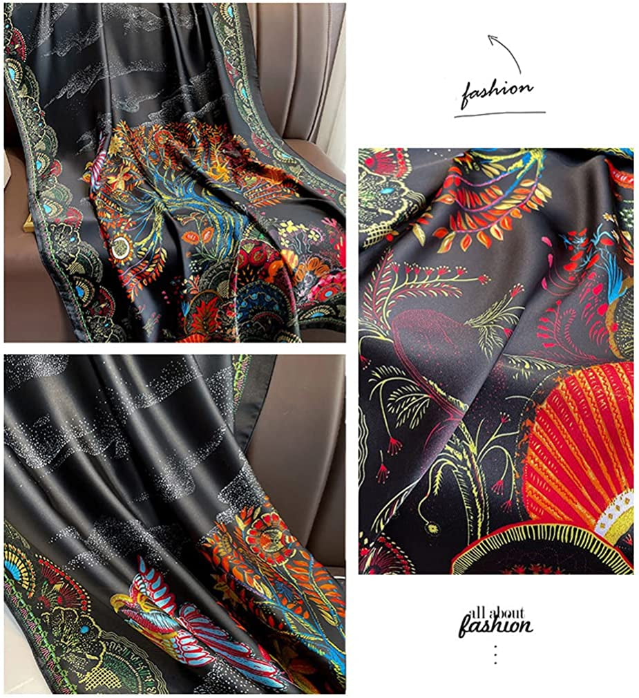 Fashion Scarves 100% Silk Felling Scarf Long Lightweight Sunscreen Shawls Wrap for Women Hair Scarves Apparel & Accessories > Clothing Accessories > Scarves & Shawls Aufeel   