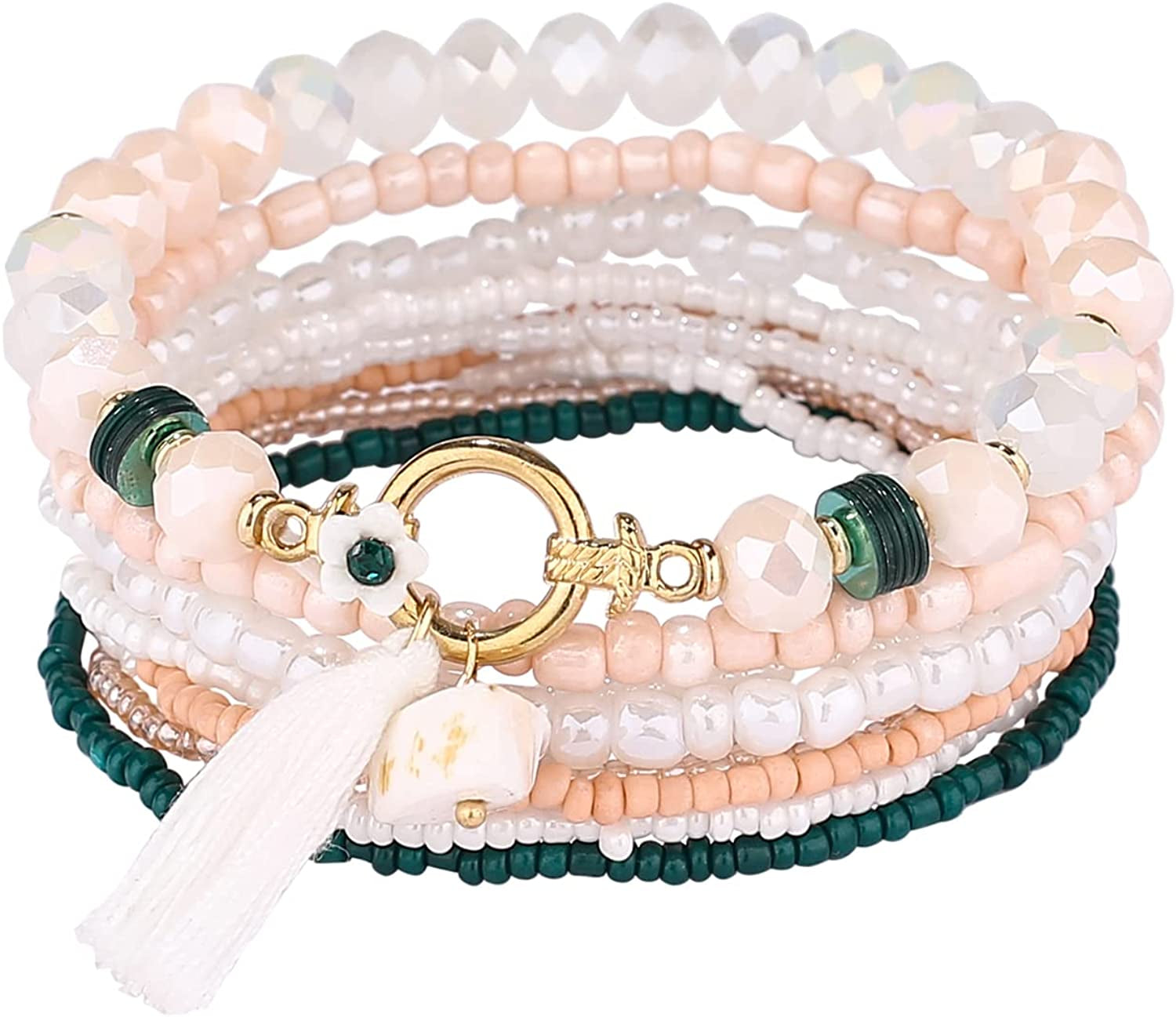 Iyours 6 Sets Bohemian Multilayer Tassels Bracelet Handmade Wrap Bracelets Bangle Jewelry Bracelets for Women Apparel & Accessories > Jewelry > Bracelets iYours   