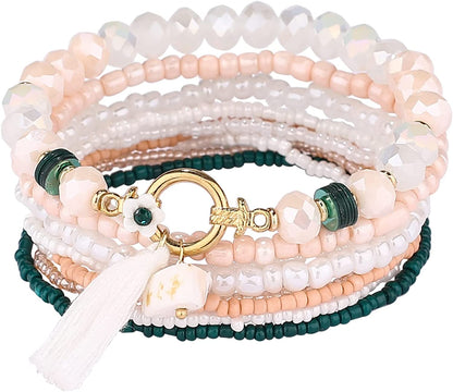 Iyours 6 Sets Bohemian Multilayer Tassels Bracelet Handmade Wrap Bracelets Bangle Jewelry Bracelets for Women Apparel & Accessories > Jewelry > Bracelets iYours   